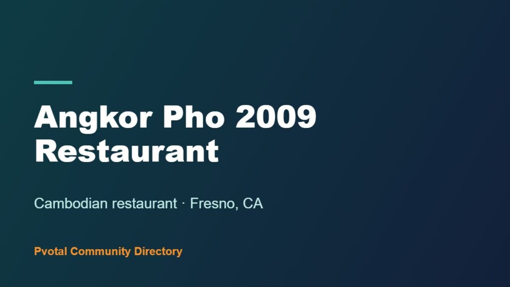 Angkor Pho 2009 Restaurant