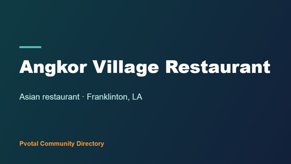 Angkor Village Restaurant