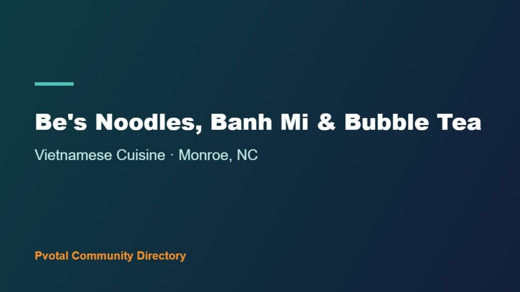 Be’s Noodles, Banh Mi & Bubble Tea
