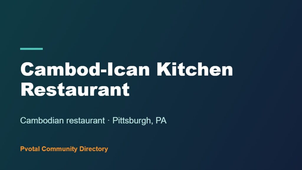 Cambod-Ican Kitchen Restaurant