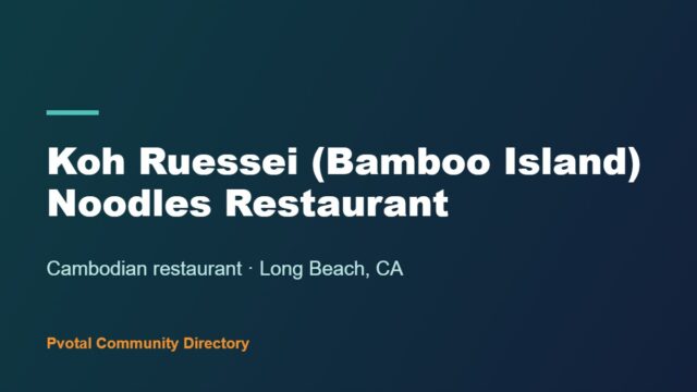Koh Ruessei (Bamboo Island) Noodles Restaurant