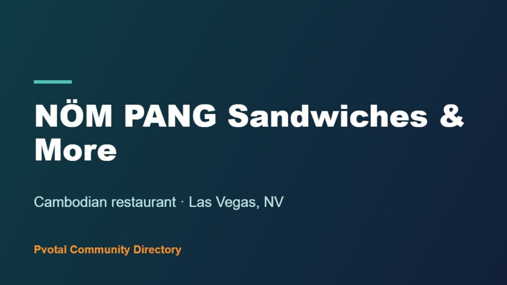 NÖM PANG Sandwiches & More
