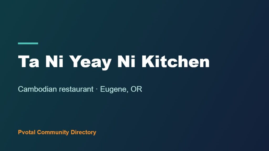 Ta Ni Yeay Ni Kitchen