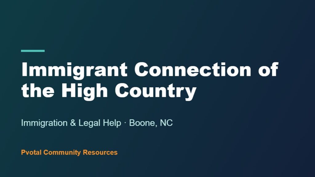Immigrant Connection of the High Country